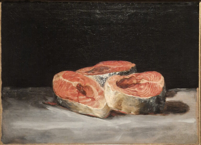 Goya Still Life with Three Salmon Steaks 1808 12 oil on canvas 1